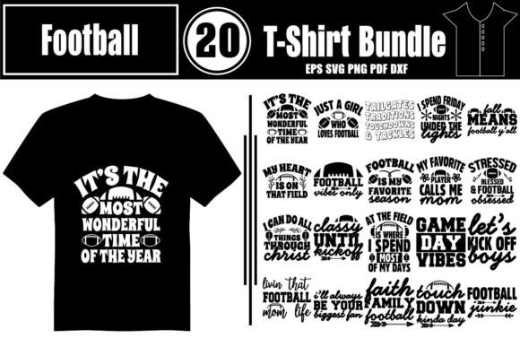 Football T-Shirt Design Bundle: Graphics for T-Shirt Designs