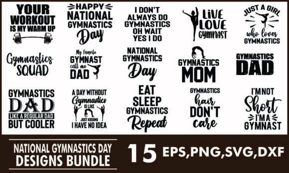 Gymnastics Day Graphics for T-Shirt Designs