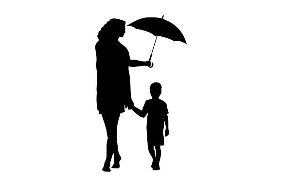 Little Boy & Mom Umbrella: Kids Crafts
