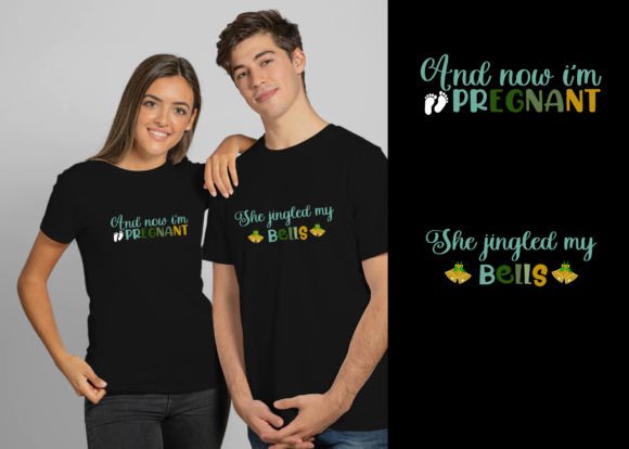 Pregnancy Announcement Couple Christmas Graphics for T-Shirt Designs