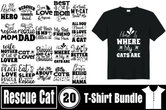 Rescue Cat Bundle: Graphics for T-Shirt Designs