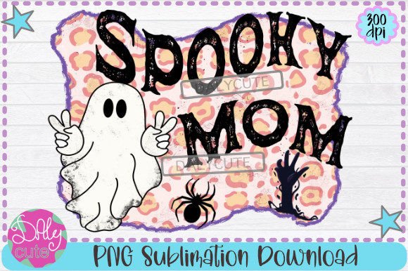 Retro Spooky Mama PNG: Graphics for Print Templates